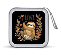 I Love Sloths CD Case Holder Portable 40 Capacità DVD Wallet Storage Organizer per Auto Viaggi, Stile:, Taglia unica