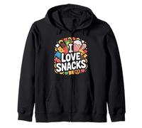 I Love Snacks Divertimento Cibo Amanti Delizia Felpa con Cappuccio