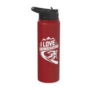 I Love Snowboard Adventure Lover Design Stainless Steel Insulated Water Bottle