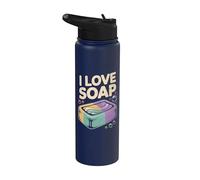I Love Soap With Rainbow Bubbles Fun Stainless Steel Insulated Water Bottle