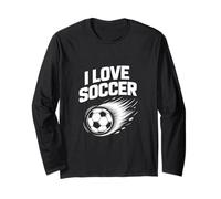 I Love Soccer Appassionato Sport Passione Maglia a Manica