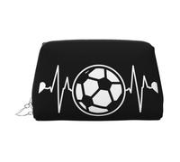 I Love Soccer - Borsa organizer in pelle per articoli da toeletta da donna, adatta ai viaggi, Argento, Taglia unica, Beauty case
