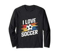 I Love Soccer Design in stile retrò vibrante Maglia a Manica