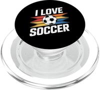 I Love Soccer Design in stile retrò vibrante PopSockets PopGrip per MagSafe