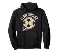 I Love Soccer Enthusiast Appassionato Gioco Felpa con Cappuccio