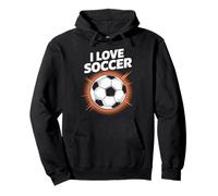 I Love Soccer Vibrante Passione Espressione Felpa con Cappuccio