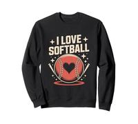 I Love Softball Cuore e Stelle Felpa
