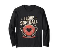I Love Softball Cuore e Stelle Maglia a Manica