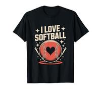 I Love Softball Cuore e Stelle Maglietta