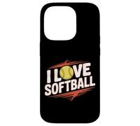 I Love Softball Entusiast Play Ball Custodia per iPhone 14 Pro