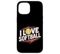 I Love Softball Entusiast Play Ball Custodia per iPhone 15