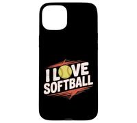 I Love Softball Entusiast Play Ball Custodia per iPhone 15 Plus