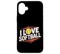 I Love Softball Entusiast Play Ball Custodia per iPhone 16 Plus