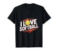 I Love Softball Entusiast Play Ball Maglietta