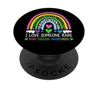 I Love Someone - Rara consapevolezza della malattia del nastro zebra arcobaleno PopSockets PopGrip Adesivo