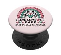 I Love Someone - Rara consapevolezza della malattia del nastro zebra arcobaleno PopSockets PopGrip Adesivo