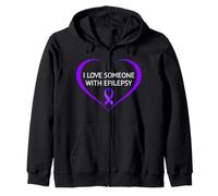 I Love Someone with Epilepsy - Epilepsy Awareness Month 2026 Felpa con Cappuccio