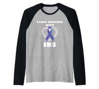 I Love Someone with IBS Irritable Bowel Syndrome Awareness Maglia con Maniche Raglan