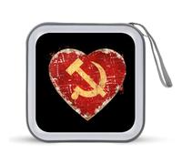 I Love Soviet Union Heart URSS Flag CD Case Holder Portable 40 Capacità DVD Wallet Storage Organizer per Auto Viaggi, Stile:, Taglia unica