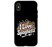 I Love Spaghetti Divertente Citazione Italiana Custodia per iPhone X/XS