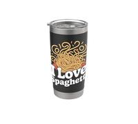 I Love Spaghetti Pasta Humor Noodle Fun Design Bicchiere termico in acciaio inox doppia parete