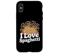 I Love Spaghetti Pasta Humor Noodle Fun Design Custodia per iPhone X/XS