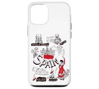 I Love Spain, Cool Spain Map with Traditional Style Doodles Custodia per iPhone 12/12 Pro