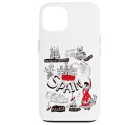 I Love Spain, Cool Spain Map with Traditional Style Doodles Custodia per iPhone 13
