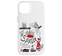 I Love Spain, Cool Spain Map with Traditional Style Doodles Custodia per iPhone 14 Plus