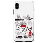 I Love Spain, Cool Spain Map with Traditional Style Doodles Custodia per iPhone XS Max