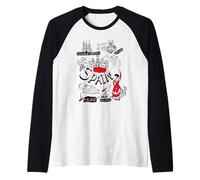 I Love Spain, Cool Spain Map with Traditional Style Doodles Maglia con Maniche Raglan