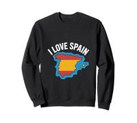 I Love Spain Map Entusiast Design Felpa