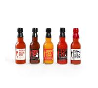 I LOVE SPICY Salse al Peperoncino 5 x 100 ml - Da Delicata a Estrema - Affumicata, Fruttata e Intensamente Piccante - Fermentata, Vegana, Artigianale - Confezione Elegante