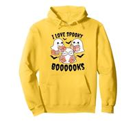 I Love Spooky Booooks Kawaii Ghosts Libri Amante Lettura Felpa con Cappuccio