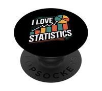 I Love Statistics Grafico divertente Grafico a torta PopSockets PopGrip Adesivo