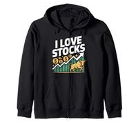 I Love Stock Enthusiast Bull Market Felpa con Cappuccio