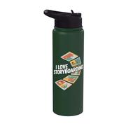 I Love Storyboarding Comic Panel Art Stainless Steel Insulated Water Bottle