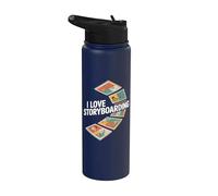 I Love Storyboarding Comic Panel Art Stainless Steel Insulated Water Bottle