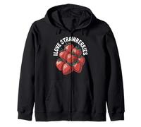 I Love Strawberries Berry Dichiarazione appassionata Felpa con Cappuccio