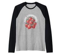 I Love Strawberries Berry Dichiarazione appassionata Maglia con Maniche Raglan
