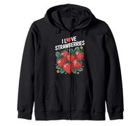 I Love Strawberries Delizia fresca e succosa Felpa con Cappuccio