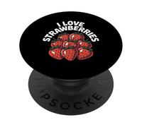 I Love Strawberries Fresca Succosa Frutta Divertimento PopSockets PopGrip Adesivo