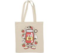I Love Strawberry Jam Strawberries Urban Art - Borsa tote in cotone naturale, colore: Bianco