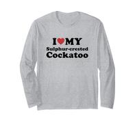 I Love Sulphur-Crested Cockatoo Maglia a Manica