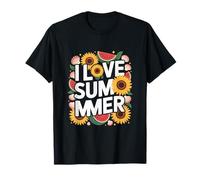 I Love Summer Girasoli Anguria Maglietta