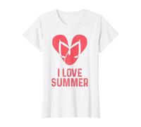 I Love Summer - Infradito Bianche a Forma di Cuore per Uomini, Donne e Bambini Maglietta con Stampa Grafica Economica