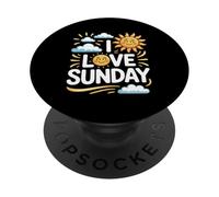 I Love Sunday Sorridente Sole E Nuvole Felice PopSockets PopGrip Adesivo