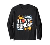 I Love Sunday Sun Coffee Atmosfere rilassanti Maglia a Manica