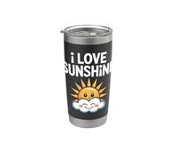 I Love Sunshine Happy Sun E Cloud Bicchiere termico in acciaio inox doppia parete