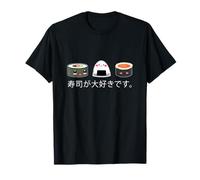 I Love Sushi Giapponese Kawaii Piatto di Sushi Pesce e Riso Camicia Maglietta